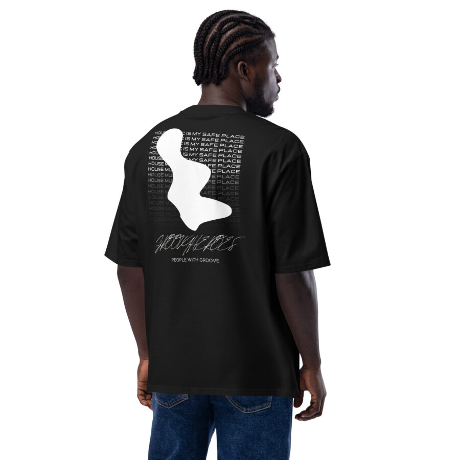 Premium Cotton T-Shirt ”Signed & Sealed Text 2 Groovy Heroes Black” - Image 5