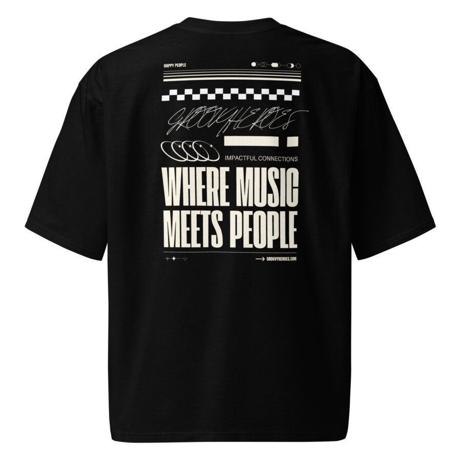Premium Cotton T-Shirt ”Signed & Sealed Text 3 Groovy Heroes Black”