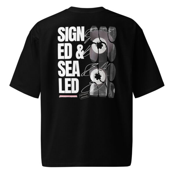 Premium Cotton T-Shirt ”Signed & Sealed – Copyright Grooves Black”