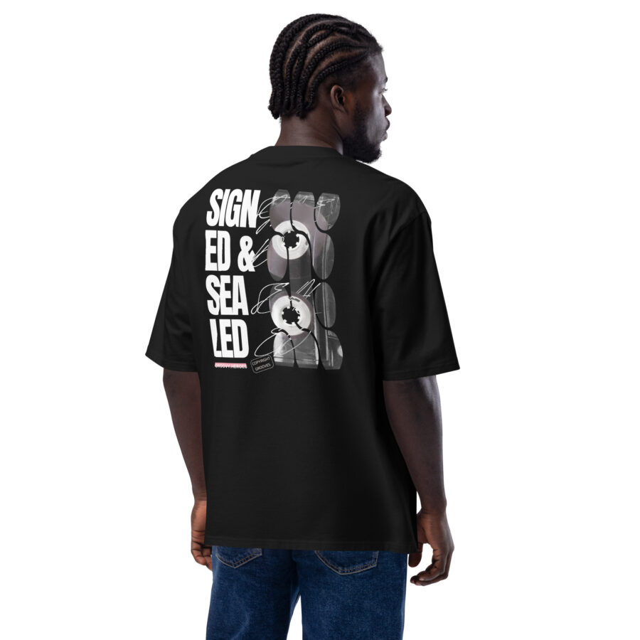 Premium Cotton T-Shirt ”Signed & Sealed - Copyright Grooves Black” - Image 3
