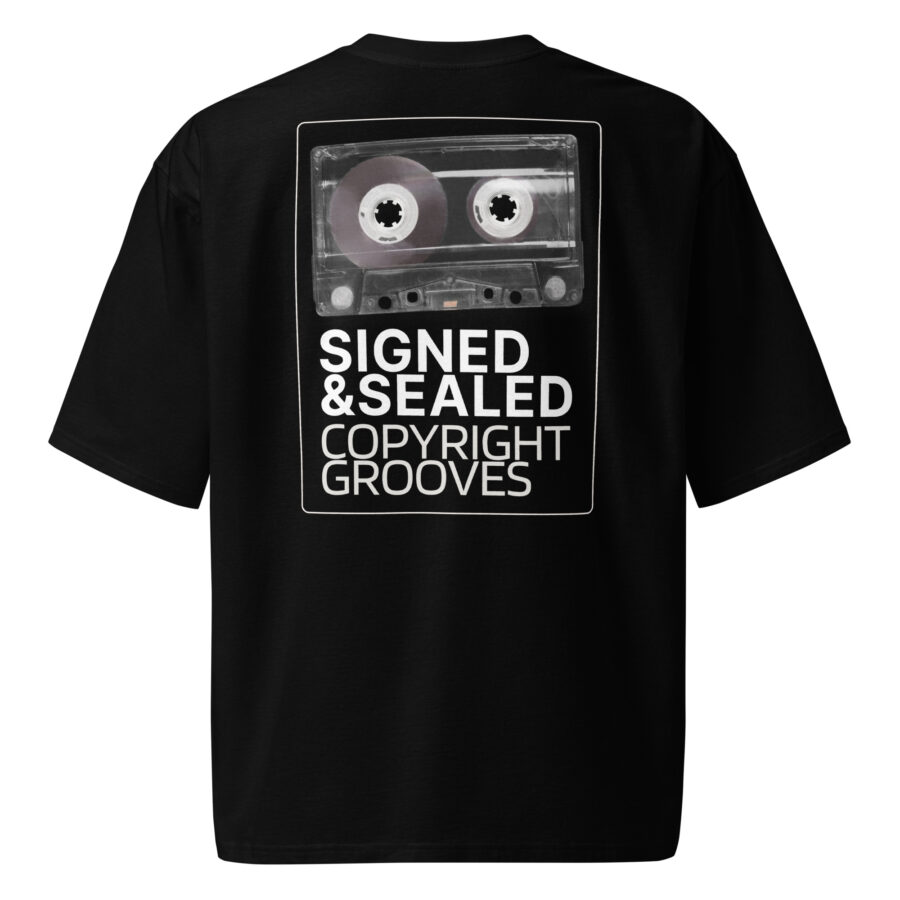 Premium Cotton T-Shirt ”Signed & Sealed – Copyright Grooves Black”