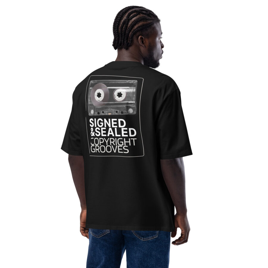 Premium Cotton T-Shirt ”Signed & Sealed – Copyright Grooves Black” - Image 4