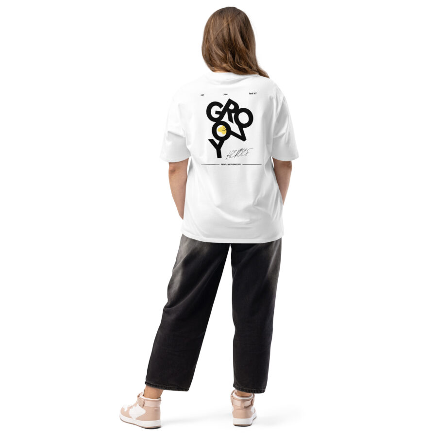Premium Cotton T-Shirt ”Signed & Sealed Groovy Heroes White” - Image 2