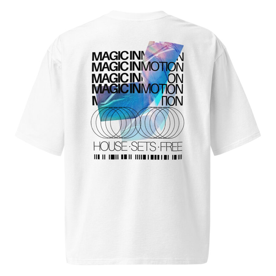 Premium Cotton T-Shirt ”Chromatic Vibes – House Sets Free White” - Image 5