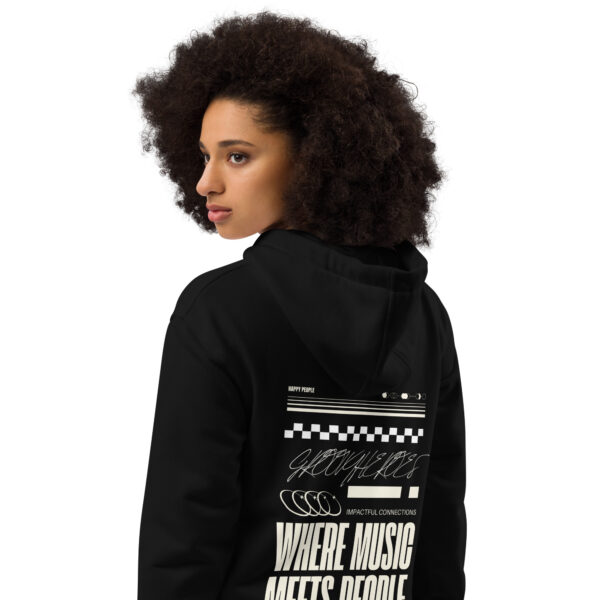 Premium Eco Hoodie ”Signed & Sealed Text 3 Groovy Heroes Black”